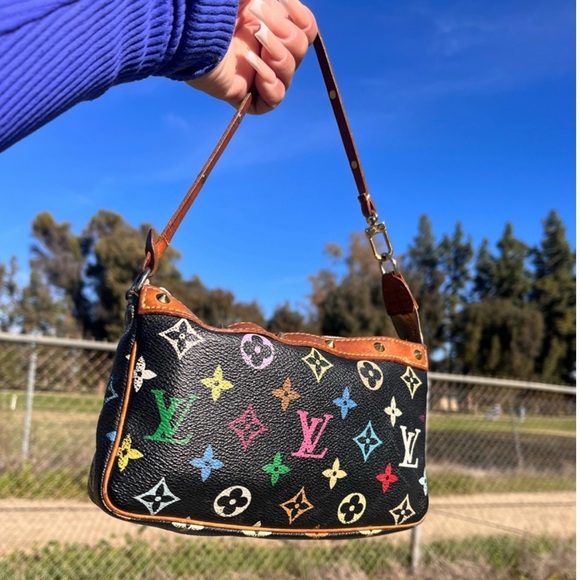 Louis Vuitton X Murakami Multicolore Pochette Noir - Picture 6 of 16